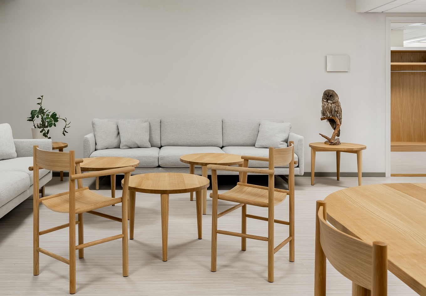 Interior design of the teachers staff room at Hoplaxskolan in Munkkiniemi, Helsinki.